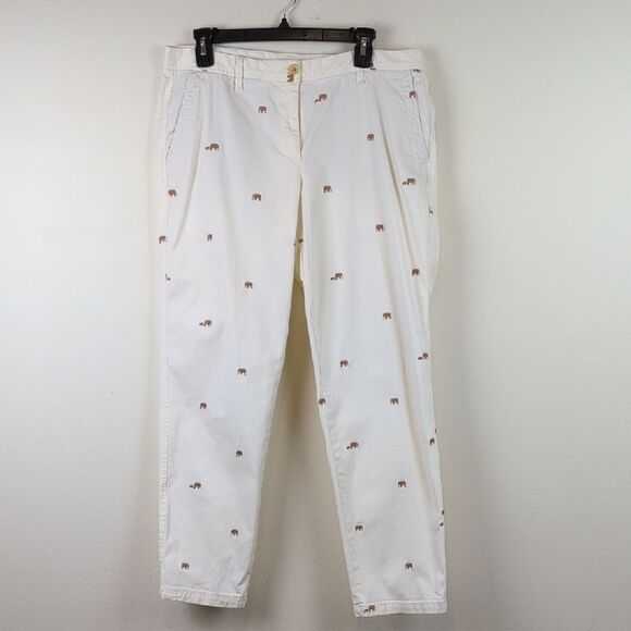 Talbot's Relaxed Chinos Embroidered Elephants Ankle Length Size 10 - Picture 15 of 15
